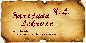 Marijana Leković vizit kartica